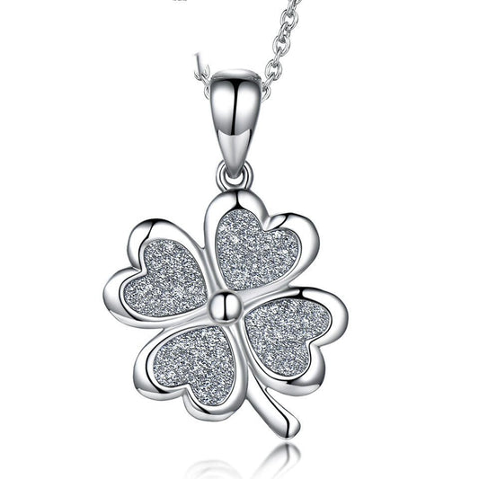 Four Leaf Clover Necklace Sterling Silver Good Luck Pendant